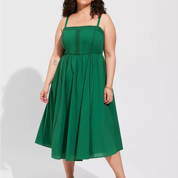 Torrid Vibrant Green Midi Dress - Picture 1 of 5